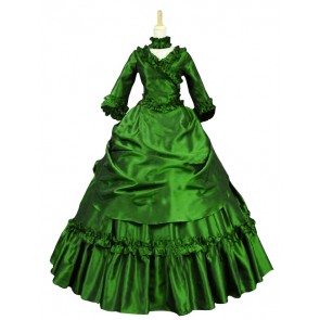 Elegant Gothic Lolita Sweet V Neck Ruffles Lace Layered Frill Ball Gown Floor Length Dress