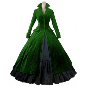 Victorian Gothic Lolita Turtle Neck Layered Frilled Lace Ball Gown Dress Prom