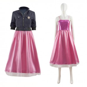 Doctor Who New Earth Rose Tyler Pink Dress and Jacket Cosplay Costumes