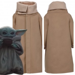 Star Wars Baby Yoda The Mandalorian Fleece Lined Coat Cosplay Costume For Kids