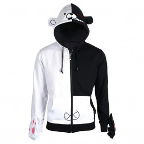 Danganronpa Monokuma Hoodies Long Sleeve Zip Up Thin Sweatshirt