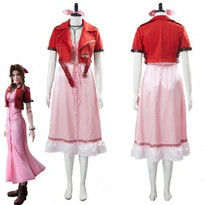 Final Fantasy VII 7 Aeris Aerith Gainsborough Pink Dress Outfit Costume