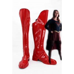 CBS TV Supergirl Kara Danvers Cosplay Prop Shoes Rain Boots Jackboots Kneeboots