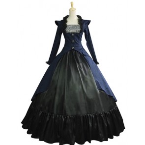 Classic Klassiker Victorian Gothic Lolita U Neck Lace Frill Long Sleeves Ball Gown Dress