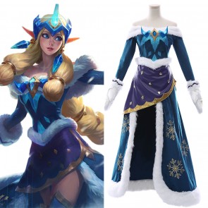 League of Legends Soraka Snowdown Skin Outfit Costume Female
