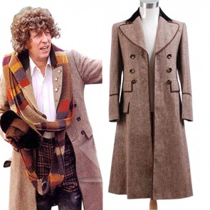 Doctor Who Fourth 4th Doctor Brown Coat Costume For Halloween Cosplay