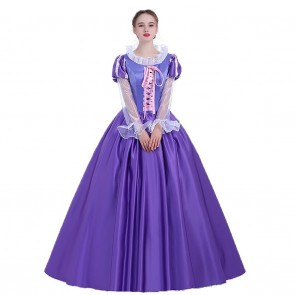 Rapunzel Queen Cosplay Costume Tangled Princess Dress 