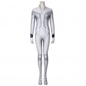 Black Widow Natasha Romanoff Cosplay Costume White Suit Jumpsuit