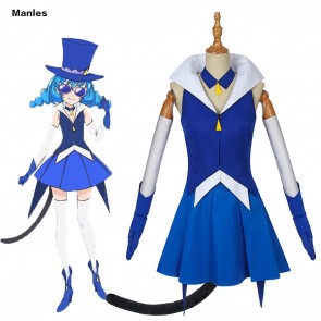 Star Twinkle Pretty Cure Blue Cat Yuni Demon Lord Mao Cosplay Costume 