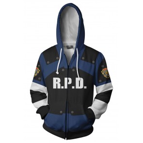 Resident Evil 2 Remake Re Leon Scott Kennedy Hoodie Teen Zip Up Sweatshirt