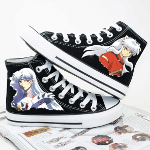 Inuyasha Black Canvas Shoes Cute High Sneakers Cosplay Shoes