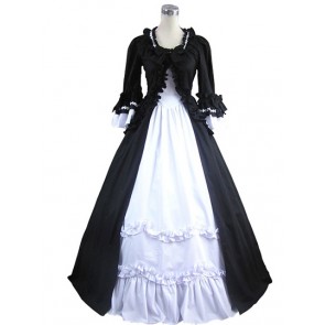 Romantic Romantik Vintage Ruffles Lace Frill Bowknot Pagoda Sleeves Cosplay Dress 