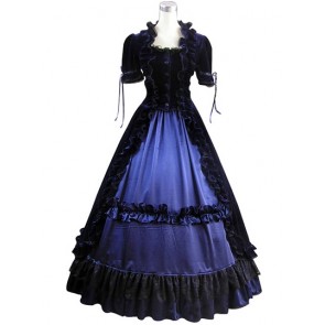 Classic Reenactment Retro Lolita Cosplay Ruffles Lace Layered Dress