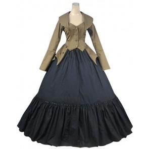 Punk Lolita Vintage Gothic Jacket Skirt Suit Frilled Ball Gown Dress Party