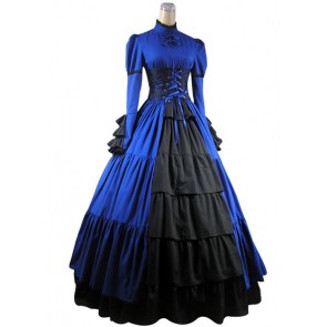 Victorian Retro Lolita Pagoda Sleeves Ruffled Frilled Layered Strappy Ball Gown Dress