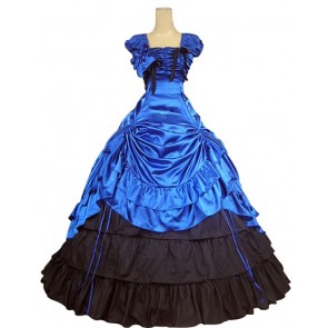 Romantic Romantik Sweet Sleeveless Lace Floral Frilled Falbala Tiered Ball Gown Dress