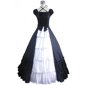 Romantic Romantik Lolita Vintage Color Collision Strap Kleid Sleeve Dress
