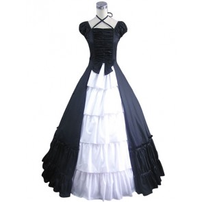 Romantic Romantik Lolita Vintage Color Collision Strap Kleid Sleeve Dress