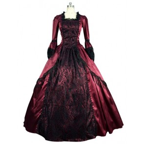 Classic Klassiker Lolita Retro Pagoda Sleeves Lace Frilled Brocaded Ball Gown Dress