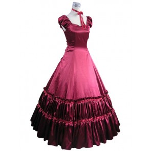 Southern Belle Princess Armelloses Kleid Lolita Lace Ruffles Brocade Ball Gown Dress