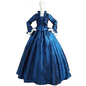 Elegant Gothic Lolita Vintage Frilled Lace Floral Button Ball Gown Dress