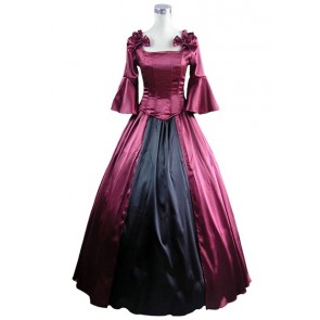 Southern Belle Vintage Slash Neck Pagoda Sleeves Strappy Ruffles Floor Length Dress