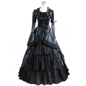 Classic Klassiker Punk Lolita Ruffles Lace Floral Pagoda Sleeves Layered Falbala Dress