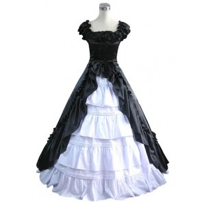 Southern Belle Ruffles Armelloses Kleid Falbala Tiered Lace Floor Length Fancy Dress