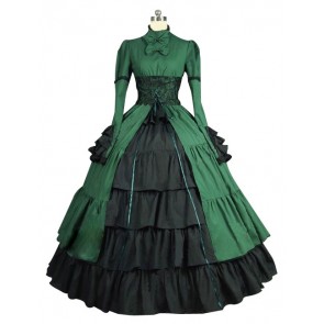 Gothic Lolita Reenactment Retro Ruffles Tiered Falbala Lace Ball Gown Dress Bowknot