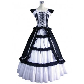 Victorian Vintage Sweet Lolita Jumper Skirt Ruffles Lace Strappy Layered Fancy Dress 