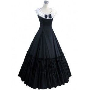 Sweet Lolita Princess Dolly Collar Lace Ruffles Armelloses Kleid Floor Length Prom Dress 