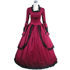 Classic Klassiker Retro Ruffles Lace Pagoda Sleeves Frilled Ball Gown Dress