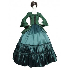 Romantic Classical Gothic Pagoda Sleeves Ruffles Lace Tiered Ball Gown Dress