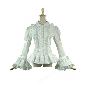 Gothic Lolita Victorian Punk Ruffles Lace Cape Blouse Bow-knot Shirt