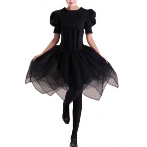 Gothic Victorian Steampunk Retro Inspired Fairy Corset Black Tutu Dress