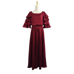 Romantic Romantik Edwardian Ruffles Lace Falbala Sleeves Frill Chiffon Dress