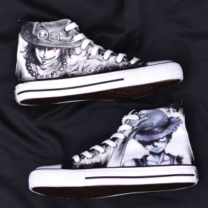 One Piece Portgas·D· Ace Luffy Cosplay Shoes Canvas Shoes