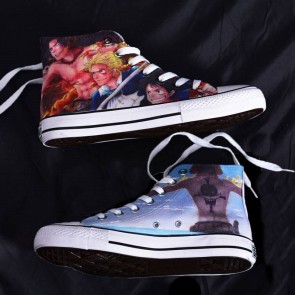 One Piece Portgas·D· Ace Luffy SaBo Cosplay Shoes Canvas Shoes