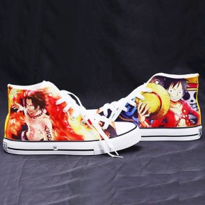 One Piece PortgasD Ace Luffy Cosplay Shoes Canvas Shoes