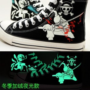 One Piece Zoro Sanji Cosplay Shoes Canvas Shoes Lumious Shoes