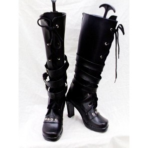 Punk Queen Black Boots Shoes High Heeled Custom Made