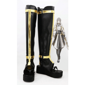 Touken Ranbu Tsurumaru Kuninaga Boots Cosplay Shoes Black Version