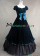 Elegant Gothic Lolita Sleeveless Slash Neck Frilled Velvet Lace Floor Length Dress