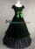 Elegant Gothic Lolita Sleeveless Slash Neck Frilled Velvet Lace Floor Length Dress