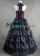 Victorian Punk Lolita Vintage Halter Sleeveless Floral Print Ruffles Falbala Dress