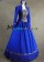 Lolita Vintage Reenactment Flower Printed Frilled Brocaded Ball Gown Dress