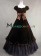 Elegant Gothic Lolita Sleeveless Slash Neck Frilled Velvet Lace Floor Length Dress