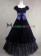 Elegant Gothic Lolita Sleeveless Slash Neck Frilled Velvet Lace Floor Length Dress