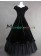 Elegant Gothic Lolita Sleeveless Slash Neck Frilled Velvet Lace Floor Length Dress