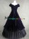 Elegant Gothic Lolita Sleeveless Slash Neck Frilled Velvet Lace Floor Length Dress